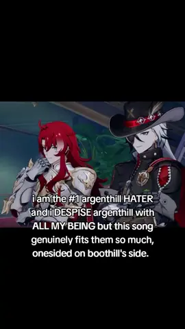 the main reason i dont like argenthill or just argenti ships in general is that it goes against his whole character and purpose and ilove argenti a little too much to handle any mischaracterization of him 💔 but when it comes to certain conditions like this im actually willing to enjoy it #argenti #argenthill #boothill #HonkaiStarRail  #argentihsr 