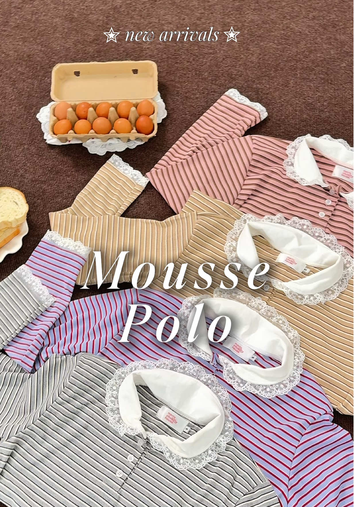 Now Available ! Mousse Polo (S-XL) เสื้อโปโลลายทางสไตล์สาวหวาน เสิร์ฟความละมุนดีเทลลูกไม้ ปกคอ+ปลายแขนเสื้อ🧺 ลายทางจับคู่สีได้ถูกต้องมาก เบสิคแต่มีความเท่ห์ที่แอบหวาน เนื้อผ้านุ่ม หยิบใส่ได้ตลอดทั้งปี 🫶🏻🤎🥺  ⏳วางขาย 24 กันยายน 2 ทุ่มตรง ! #merryhouse #merrychubbyhouse #เสื้อผ้าสาวอวบ 