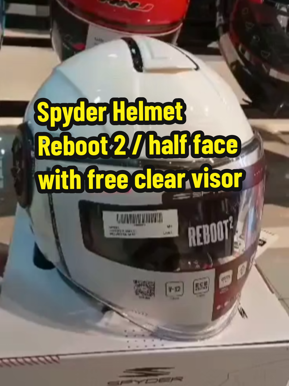 SPYDER REBOOT 2 HALF FACE WITH FREE CLEAR VISOR.. mag invest kana para always safe kapag nagmomotor ka... check out na MGA bossing 😊 #spyderhelmet #helmet #spyder helmet official store. #fypシ゚ #fyppppppppppppppppppppppp 