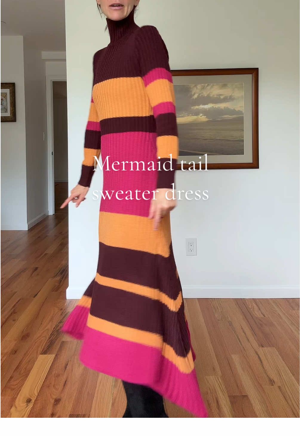 Mermaid tail is what they call the bottom of this dress.🧜‍♀️ Love the roominess this dress gives...I like how it's tight everywhere and not frumpy but it's roomy and stretchy in the middle so I don't feel like my stomach is sticking out. ##mermaidtaildress##sweaterdress