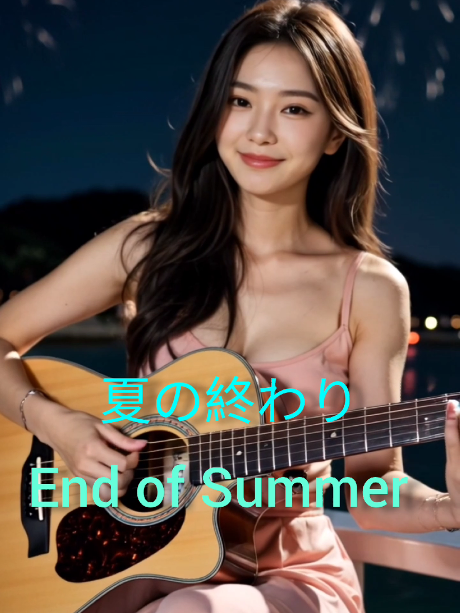 🎵夏の終わり End of Summer #guiter #ギター女子 #aigirl #ai美女リアル #花火 