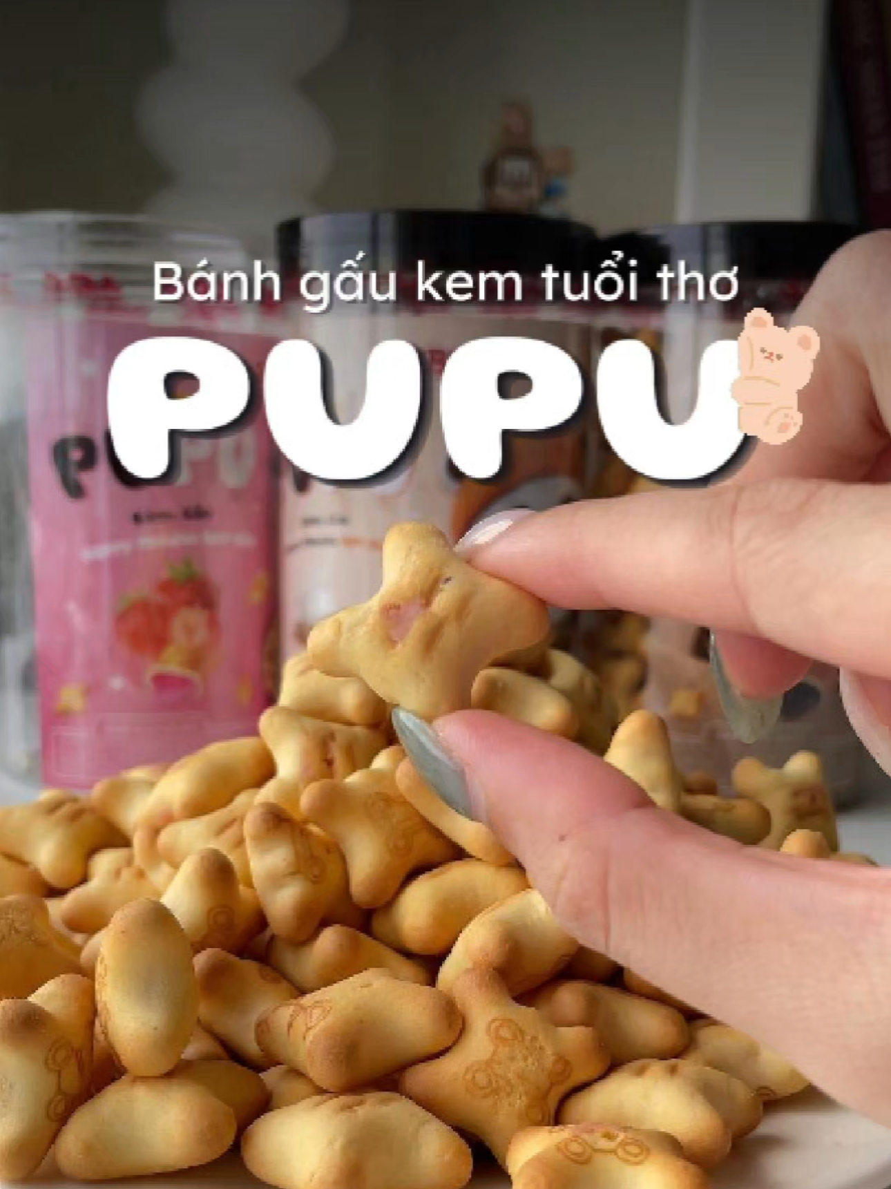 Review bánh gấu tuổi thơ #banhgaunhankem #banhgau #myfood #tienpandadaily #review 