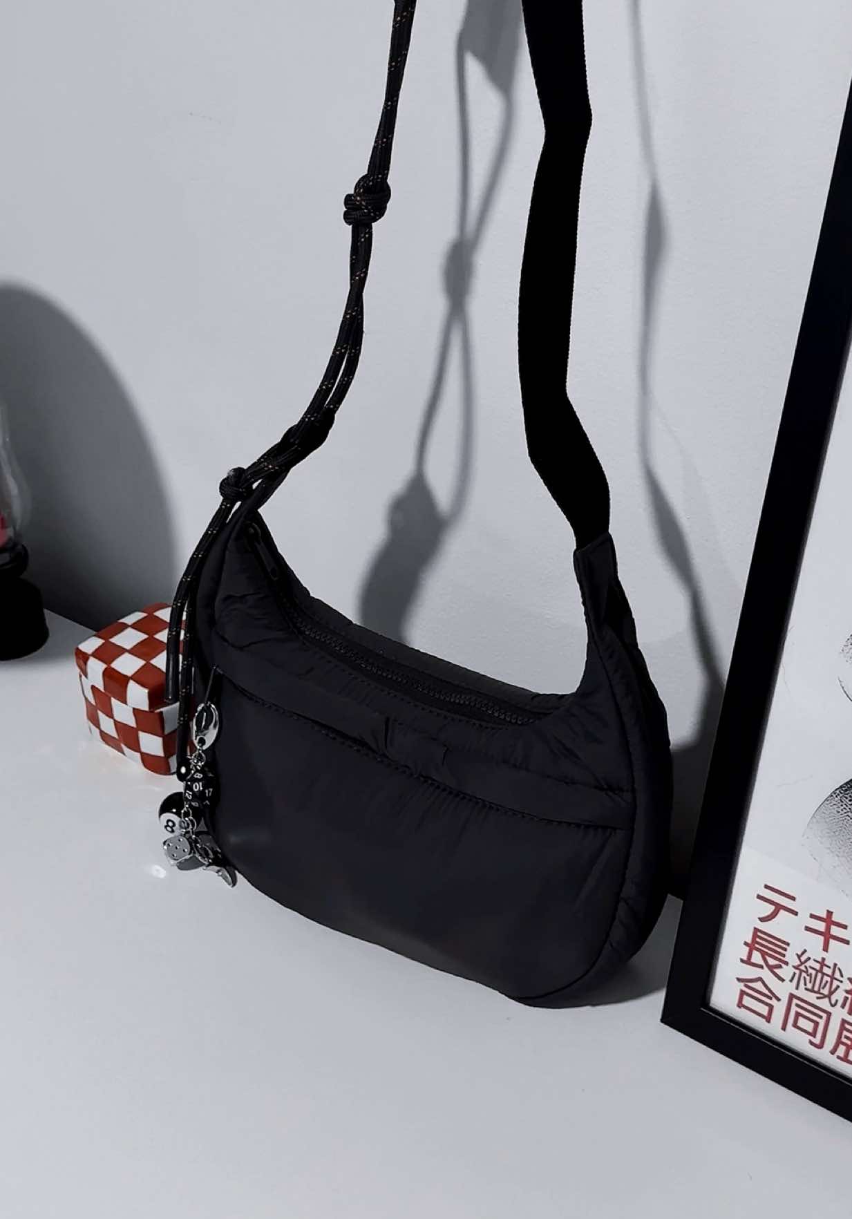 let’s pack my new crossbody bag from @BAGSMART Store 📓🖤 #bagsmart #slingbag #crossbodybag #dumplingbag