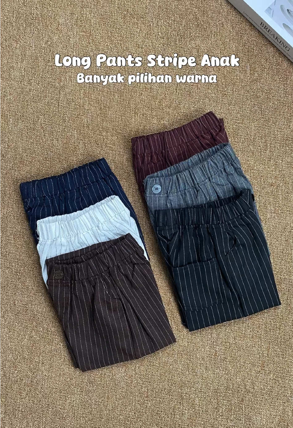 Celana stripe panjang anak cakep cakep warnanya 👏🏻😍 #celanaanak #celanapanjanganak #celanastripeanak #celana #fypage 