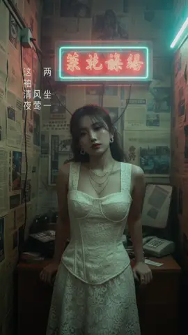 Step 1 : Open Gemini AI Step 2 : Upload your pic Step 3 : use this prompt : Use the photo above as the reference. Create a photorealistic Hong Kong retro portrait with authentic 1990s film look, like a moody movie still. Strictly preserve identity (eyes shape, lips, nose bridge, jawline, skin tone). Vertical portrait, mid-thigh to head (3/4 body). Subject standing, leaning slightly toward camera with both hands resting on a small wooden cabinet behind her; shoulders relaxed. Chin slightly down, gaze up toward camera with a melancholic, calm expression. Scene: tight messy Hong Kong room, walls plastered edge-to-edge with yellowed Cantonese newspapers. Behind subject: hazy neon Chinese signage (red + cyan) glowing through mist near the ceiling. Cluttered furniture: compact cabinet, scattered cables, small mirror edge visible. Wardrobe & Styling: cream/ivory lace corset-style dress (tasteful, non-revealing), layered delicate gold necklaces, small hoop or pearl earrings. Hair tousled with wispy bangs across forehead. The face must be a precise copy of my real facial features, do not change the face, and make it a high-resolution photo. #geminiai #geminiaipro  