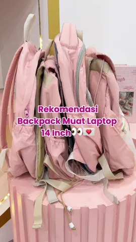 Pink Backpack muat Laptop 14 inch✨🎀 #backpack #lovaid #tasransel 