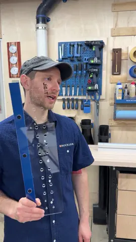 NEW! Check out the Rockler Shelf Pin Drilling Jig! It's super easy to use and perfect for drilling rows of evenly spaced shelf pin holes in your cabinets, whether they're assembled or not—all with just a handheld drill. The sturdy acrylic plate features two rows of 32mm spaced holes. Plus, the auto-indexing feature lets you position holes by hooking its blue fence over an edge or aligning it with the cabinet's back panel or face frame. Choose from the 37mm or 64mm row for your preferred setback distance. Comes with 1/4''- and 5mm-diameter self-centering drill bits and indexing pins for hassle-free drilling. Grab one on Rockler.com and in a Rockler store near you! https://www.rockler.com/rockler-shelf-pin-drilling-jig #rockler #rocklerwoodworking #wood #woodworking #woodworker #woodshop #DIY #doityourself #cabinetry #shelves #shelfpins #shelving #drillwithconfidence #createwithconfidence