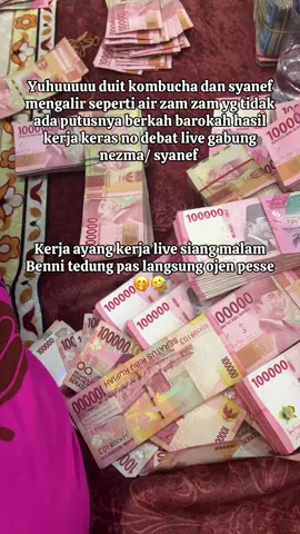 Yuhuuuuu duit kombucha dan syanef mengalir seperti air zam zam yg tidak ada putusnya berkah barokah hasil kerja keras no debat live gabung nezma/ syanef #syanef #kombucha #skincarenezma #defimitranezma @nezmaofficial @SYANE'F STORE @defi mitra vip nezma madura 