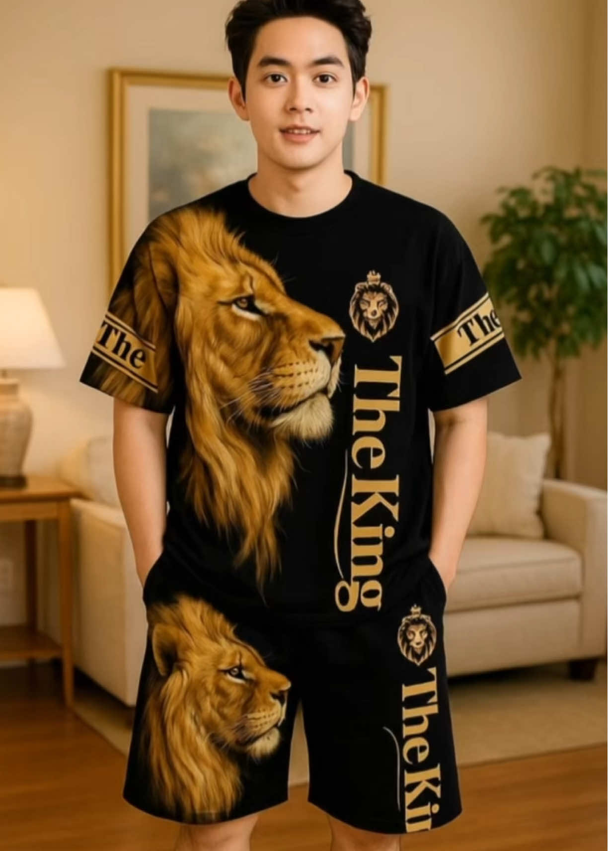 ชุดหล่อหล่อเท่เท่ลายสิงโตดุดัน  ##ชุดเซ็ตผู้ชายov##ชุดเซ็ตผู้ชายสไตล์เกาหลี##เสื้อผ้าผู้ชาย##ชุดเซต2ชิ้น##เสื้อผ้าไซส์ใหญ่