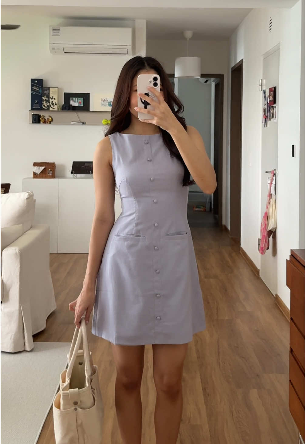 in my mini dress era, obsessed with this periwinkle shade 🥹 Dress: @The Willow Label  Shoes: BJS-VCW-VVH @Shopee Singapore  Bag: vegiebag #OOTD #minidress #grwm #softgirl #styledbyshopee 