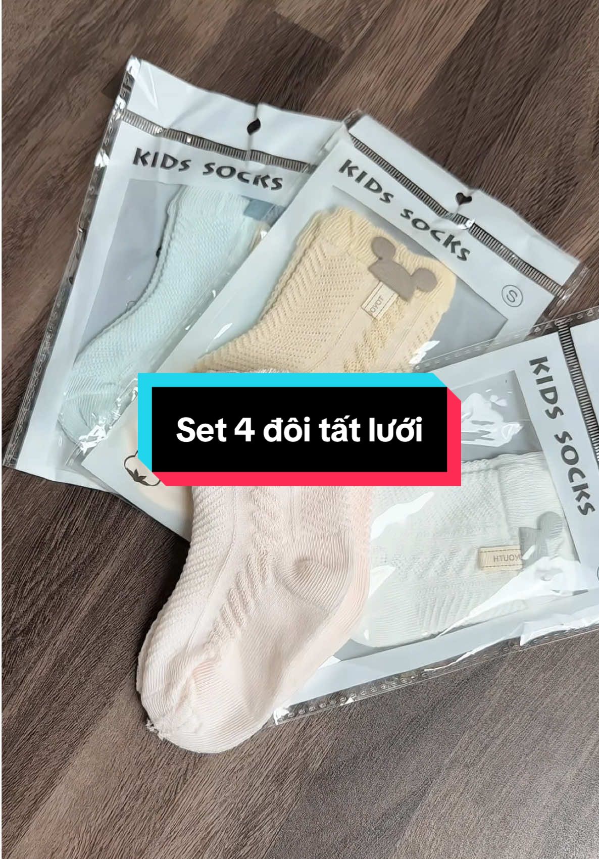 Set 4 đôi tất lưới cho bé #tatluoichobe #tatchobe #vochobe #thoitrangtreem #yenkidss 