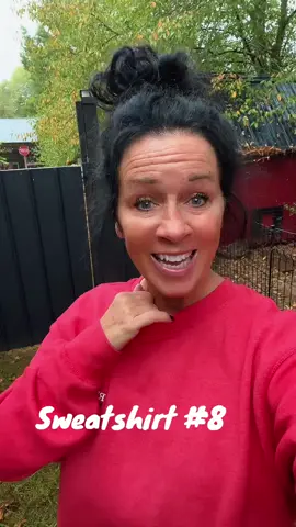 Sweatshirt #8.  I haven’t even made a dent in my sweatshirt pile! lol # #ruralking #chickens #rooster #boomboomsmile 