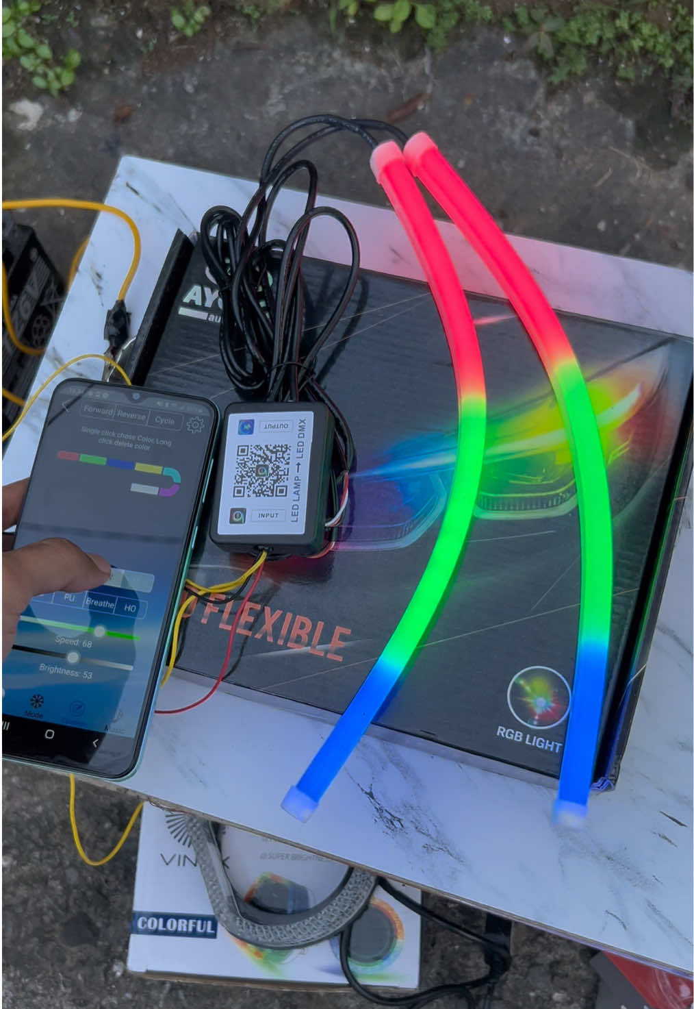 Lampu Alis drl running no bintik rgb app 210 mode dari AYOTO