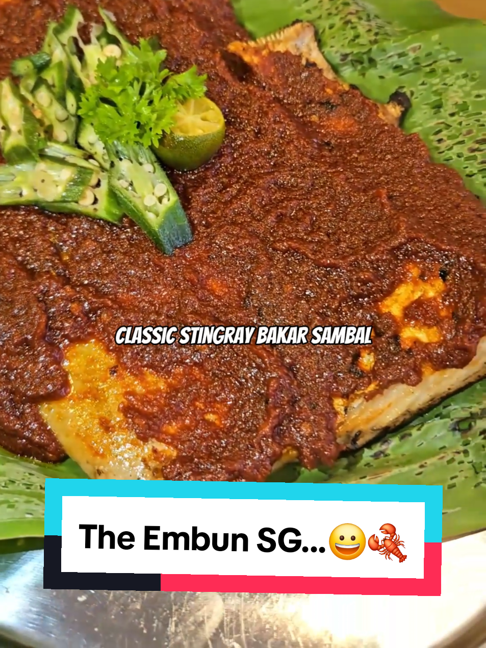 Famous Ikan Bakar place now w JUMBO Lobsters at Seletar...🤯😩🧐 @theembun.sg  - ...😀 that sambal stingray's sambal is crazy la... for big families, that live seafood emperor platter is wow😀 The Embun SG 📍: 1 The Oval, Singapore 797859, seletar aerospace park