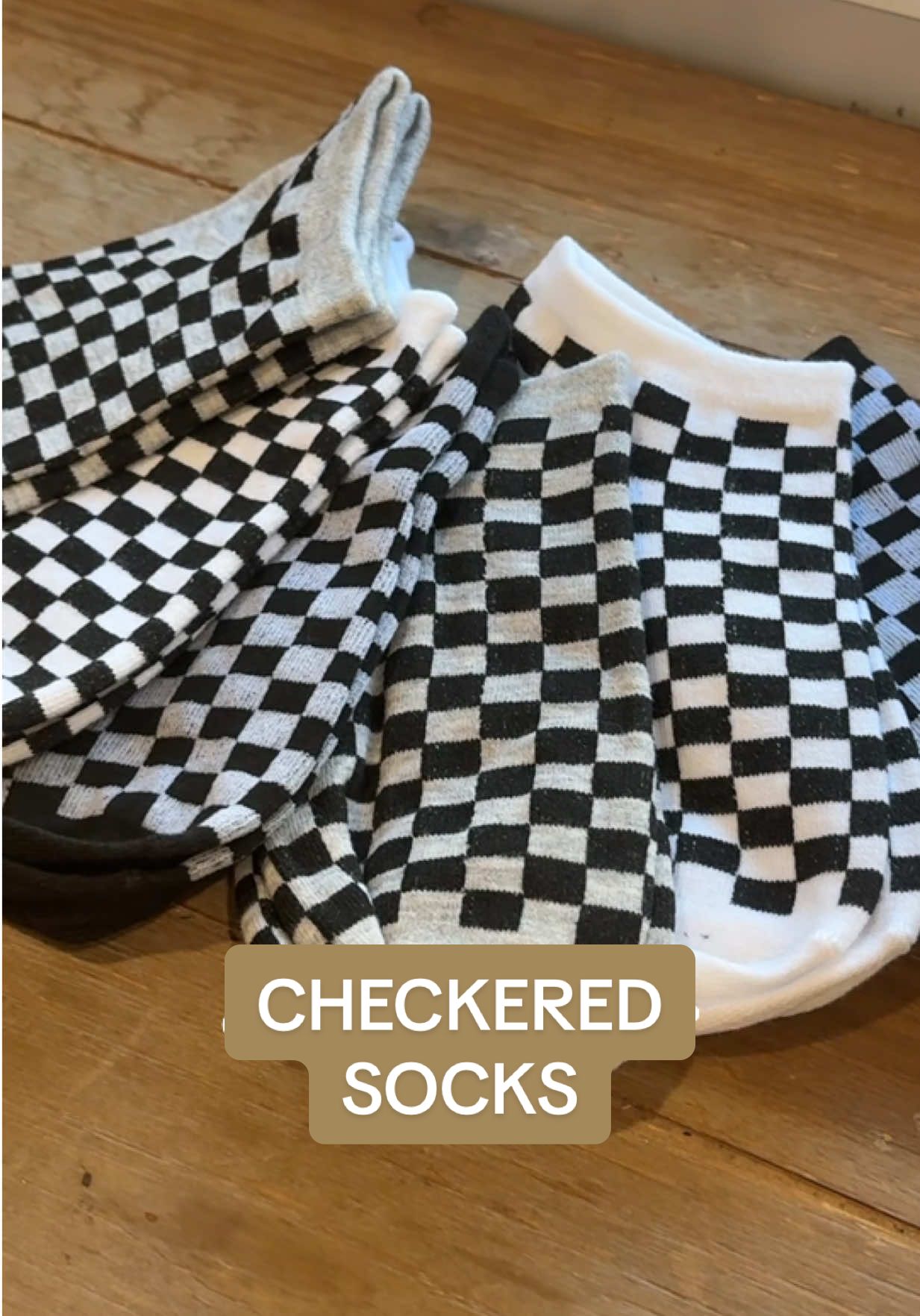 Adding another thing to my checkered collection 😂😍 these socks are at a great price  #checkered #socks #tiktokshopfinds #sales #checkeredprint 