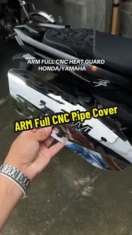 ARM Full CNC For Honda Click / Yamaha Mio Stainless Steel Shield Exhaust ARM COVER #armcover #fullcnc #heatguardcover #click #armpipecover 