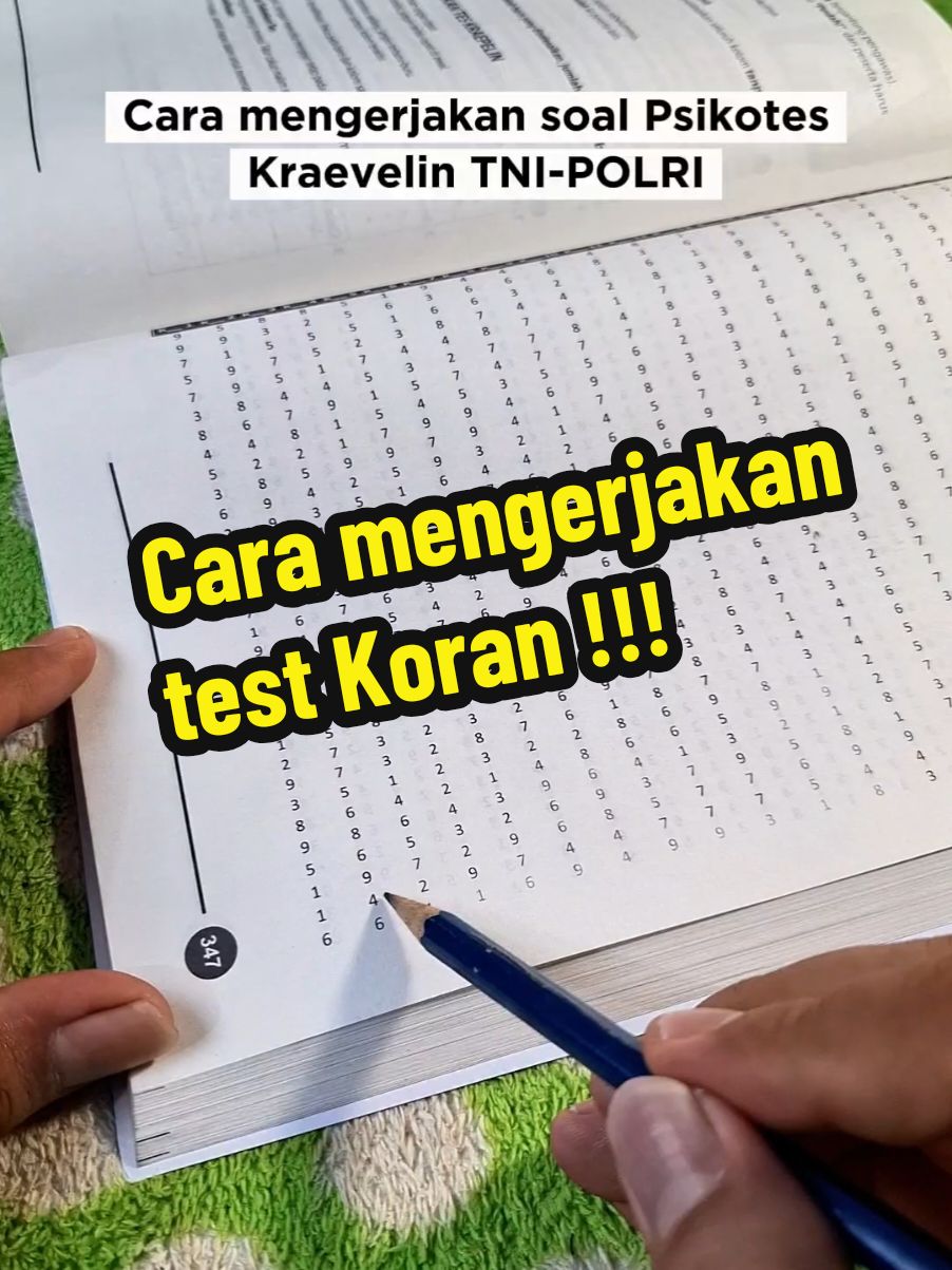 Cara mengerjakan soal psikotest kraevalin( test koran)!!! #materitestnipolri #teskoran #seleksitnipolri #psikotest 