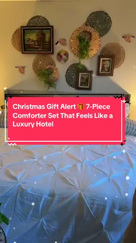Bedding set.                                        This 7-piece comforter set is a total Christmas win 🎁✨ Affordable ✅ Giftable ✅ Luxury vibes ✅ I grabbed one for gifting, and now I want one for every room 😍 Under $50 with FREE shipping—run, don’t walk 🛒 #giftideas #tiktokmademebuyit #cozyseason #holidaygifts #giftideas2025 @Cosybay 