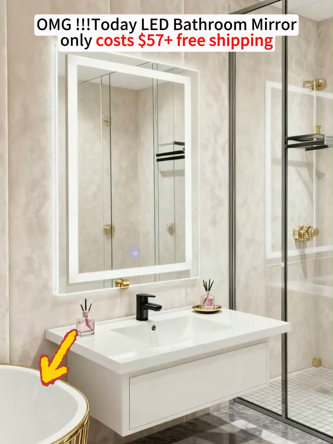 #goodthing #homedecor #deal #gifts #family #bedroom #mirror #led #bathroom