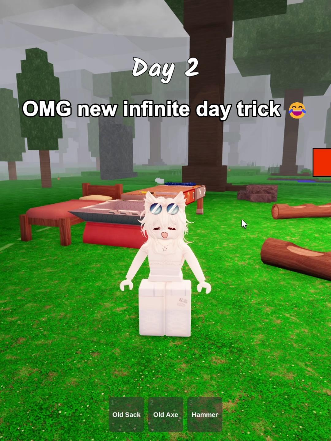 OMG new infinite day trick 😂 #99nightintheforest #roblox #usa