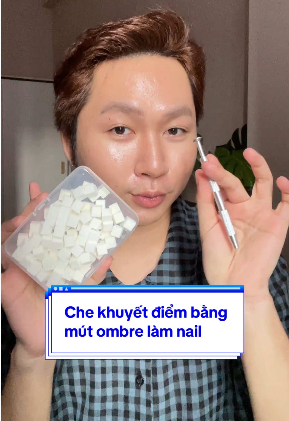 Thử che khuyết điểm bằng mút ombre làm nail và cái kết #reviewlamdep #skincare #goclamdep #BeautyTok 