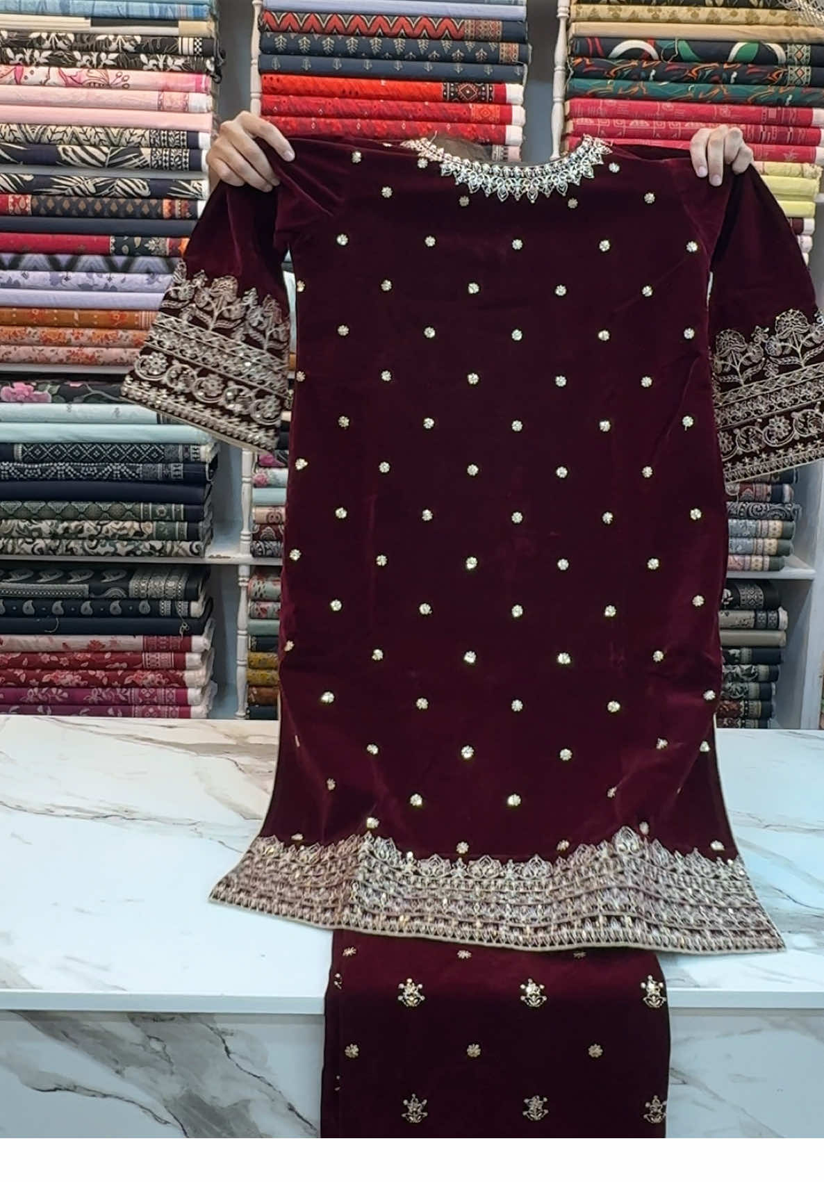 0315-6757995 Vellwet 2pc Only 4500@Rohan cloth #foryou #dresses #treanding #fashion #foruyou 