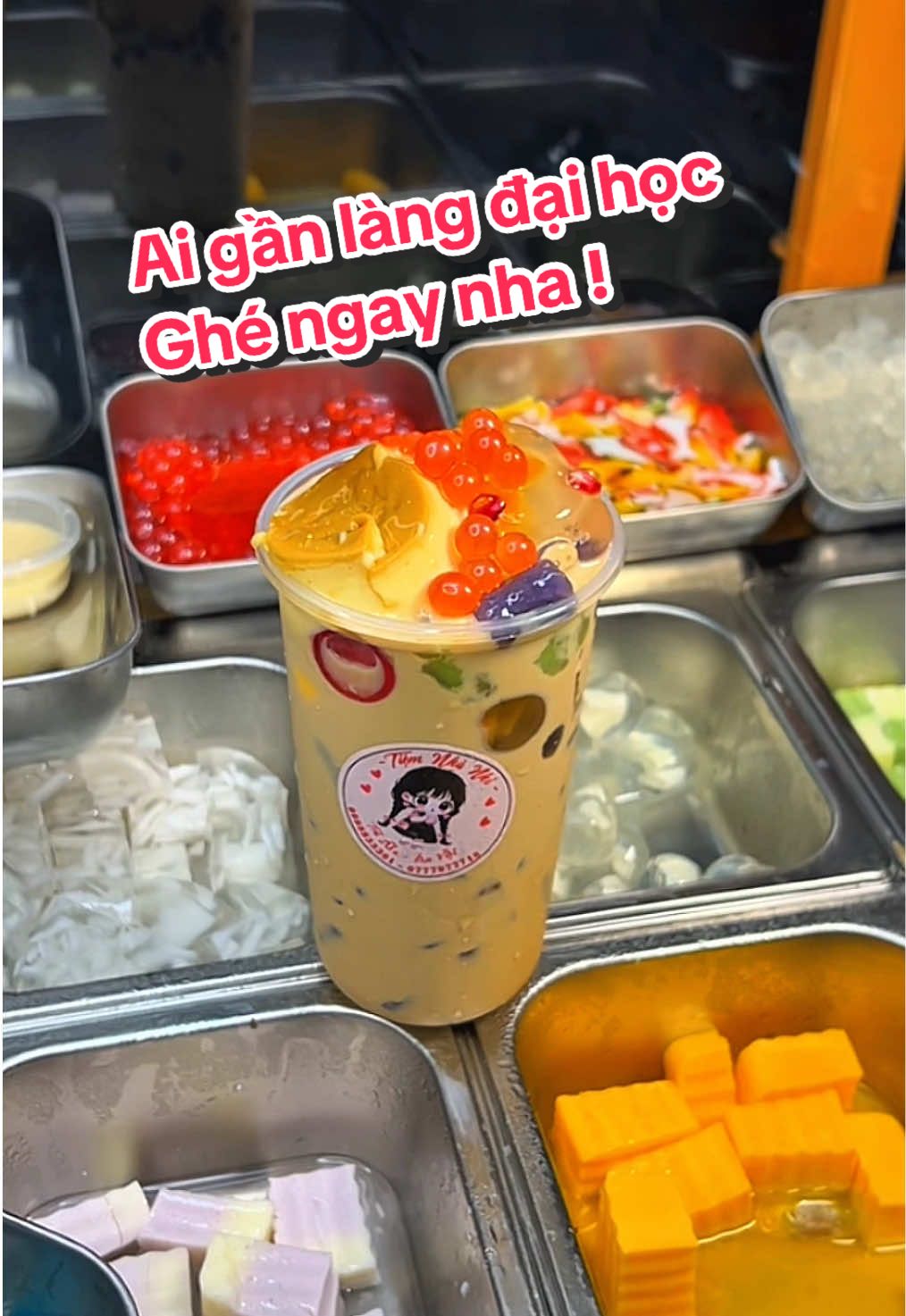 Ai gần làng đại học ghé ngay nha !!#tràsữa #trasuafulltopping #trasuatranchau #trasua #thuduc 