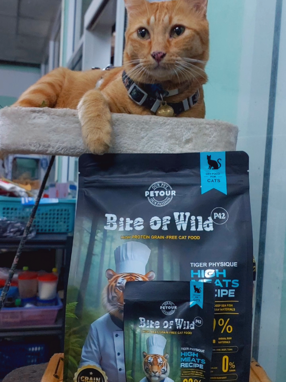 @Bite of Wild TH @jackson @montreebuchikanon  สูตร  Bite of Wild P42 เป็นสูตรที่ครบจบในตัวเดียว ช่วยเสริมสร้างกล้ามเนื้อให้น้องแมวตัวอ้วนตัวแน่น บำรุงผิวหนังและเส้นขน และช่วยเสริมสร้างระบบภูมิคุ้มกันให้น้องแมวแข็งแรง ผสมฟรีซดราย 3 ชนิด (อกไก่,แซลมอน,ตับและหัวใจไก่) เนื้อสัตว์ 92% โปรตีน 42%  #biteofwild #biteofwildthailand #อาหารแมวbiteofwild #อาหารแมว #อาหารแมวคุณภาพดี 