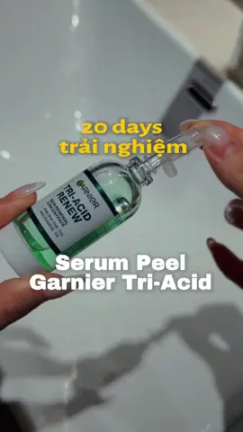 Hành trình 20 days trải nghiệm em serum peel mới keng nhà Garnier có gì hot #mandepcungen #peel #skincare #serumpeelxanh #hợptáccùnggarnier 