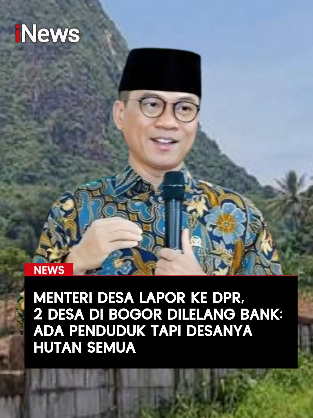 Menteri Desa (Mendes) Yandri Susanto mengungkap ada dua desa di Kecamatan Sukamakmur, Kabupaten Bogor , Jawa Barat, yang dilelang oleh bank. Hal itu ditengarai lantaran tanah di dua desa itu jadi agunan oleh pihak perusahaan ke bank.  Hal itu diungkapkan Yandri sata beraudiensi dengan massa petani dan tiga Wakil Ketua DPR RI yakni, Sufmi Dasco Ahmad, Saan Mustopa dan Cucun Ahmad Syamsurijal di Ruang Rapat Komisi XIII DPR RI, Rabu (24/9/2025).  Mulanya, Yandri mengungkapkan data kementeriannya yang menunjukkan ada 3 ribu desa masuk ke dalam kawasan hutan. Ia pun tak habis pikir ada desa yang masuk ke kawasan hutan. Baca selengkapnya di selengkapnya:  https://www.inews.id/news/nasional/mendes-yandri-soal-2-desa-di-bogor-dilelang-bank-mohon-sita-aset-dihentikan #MenteriDesa #DesaLelang #ViralBogor #YandriSusanto #DPR #Hutan #Lelang