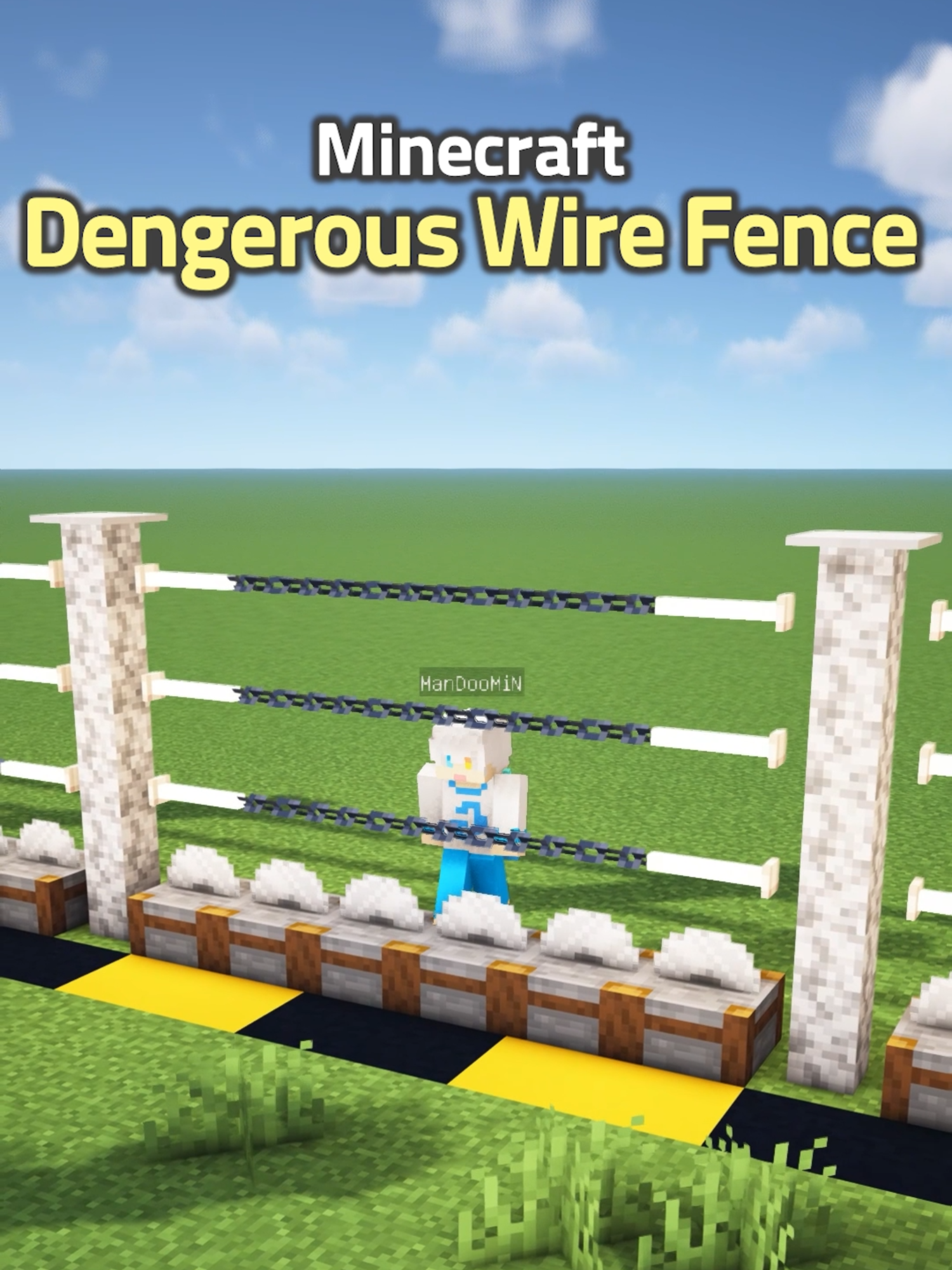 Minecraft Barbed-wire fence 😲 #Minecraft #minecraftbuilding #minecrafttutorial