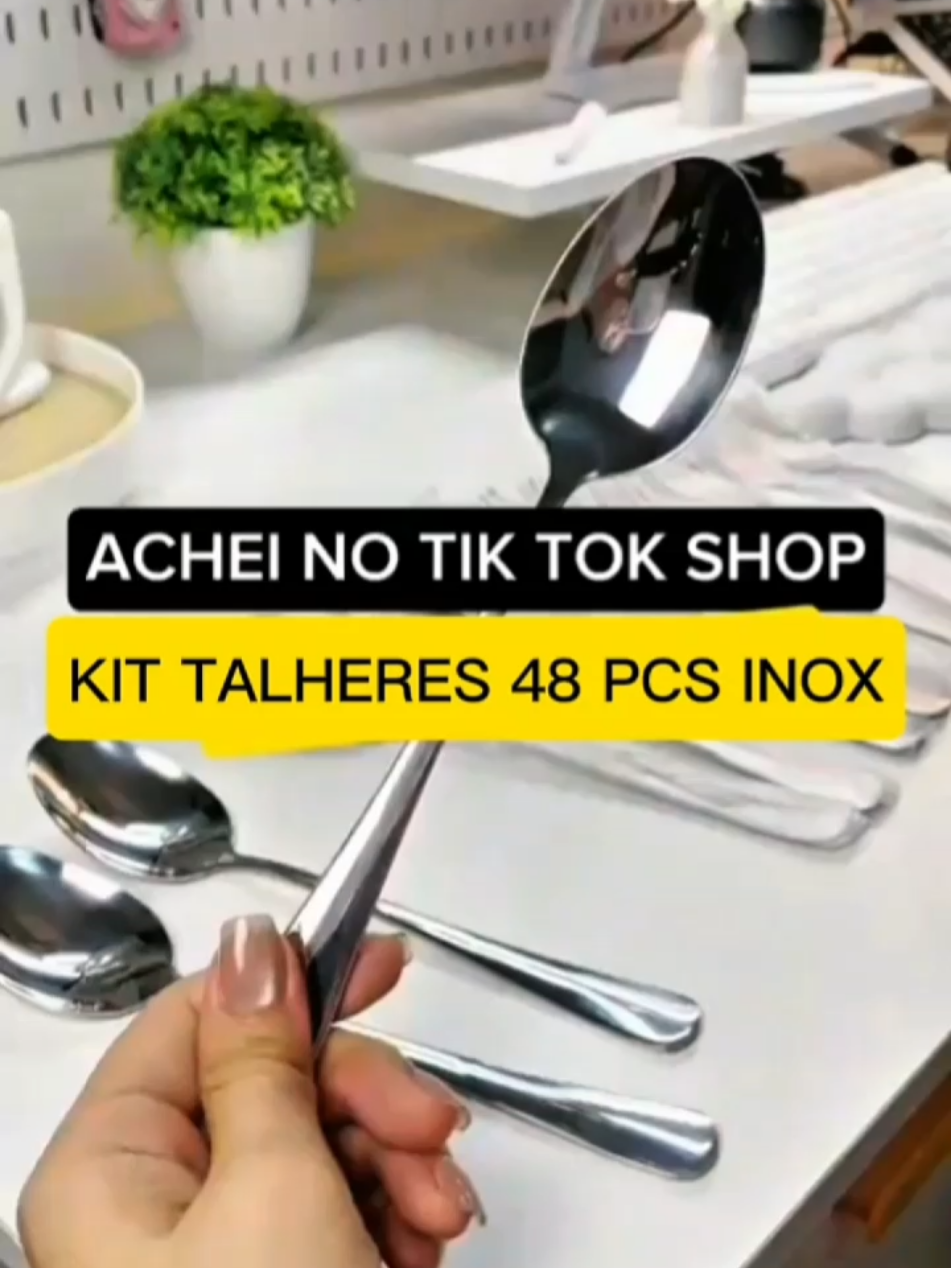🚨DESCONTO MALUCO NO AR🚨 O TIK TOK PIROU😱😱😱  TÁ SURREAL O VALOR DESSE KIT DE TALHERES COM 48PÇS EM INOX!!!!! CLICA NO CARRINHO LARANJA E GARANTA O SEU AGORA!  #talheres #jogodetalheres #cozinha #cozinhapratica #tiktokshop 
