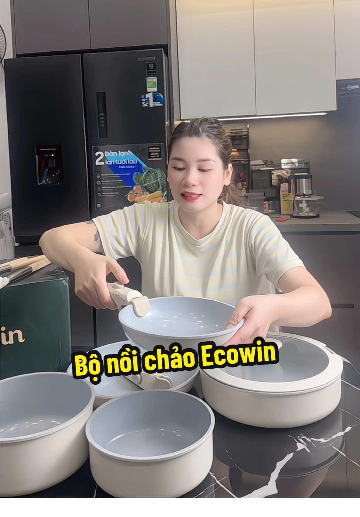 Trả lời @Quỳnh Thích Ăn Vặt  Bộ nồi chảo Ecowin tháo dời tay cầm tiện lợi dễ vệ sinh #noichaoecowin #ecowin #ecowincookware 