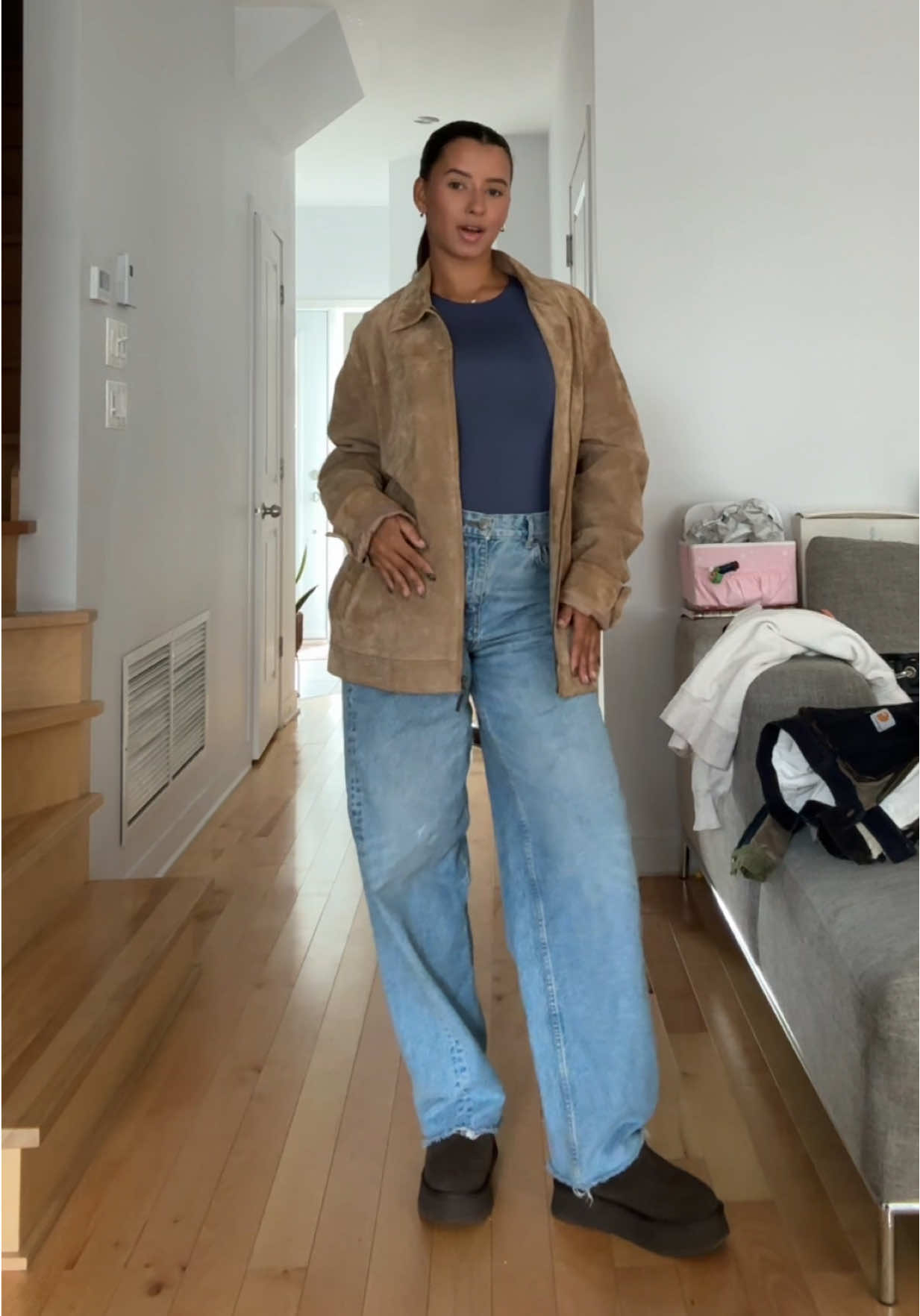 My partner found her on June; I was patiently waiting for her 🥰🍂✨ #fallfashion #thriftedstyle #thriftfinds #fallaesthetic #montrealtiktok 