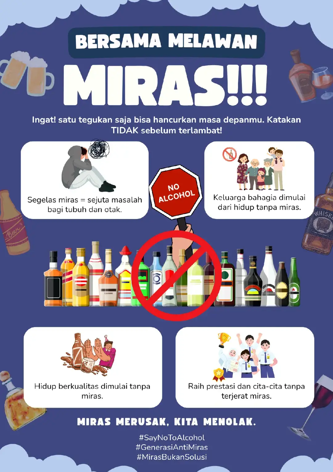 Perkenalkan, aku Halimatus Sa’diyah dari kelas XI TKJ 1, no. absen 12 🙋‍♀️. Hari ini aku mau berbagi pesan lewat poster tentang bahaya miras 🚫🍺. Minum miras biar dibilang keren? Plis deh... yang ada malah bikin hidup makin berantakan 😅✋ Hidup sehat itu jauh lebih kece 👉 bisa fokus, banyak prestasi, dan bikin keluarga bangga. 💯🔥 Yuk bareng-bareng tunjukkin kalau kita bisa enjoy hidup TANPA miras! 🚀 #SayNoToAlcohol #GenerasiAntiMiras #fyp #viral #foryoupage @halimatus_sa_diyahhh 