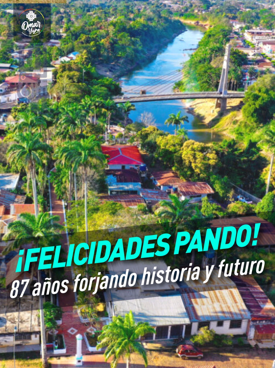 Rendimos homenaje al joven y valiente departamento de Pando en su 87 aniversario. Tierra amazónica de riqueza natural y cultural, Pando es ejemplo de resiliencia y unidad, con una población que día a día aporta al fortalecimiento de nuestra patria. ¡Felicidades, Pando, por estos 87 años de historia, identidad y compromiso con Bolivia! #OmarYujra #LegislaturaDelBicentenario