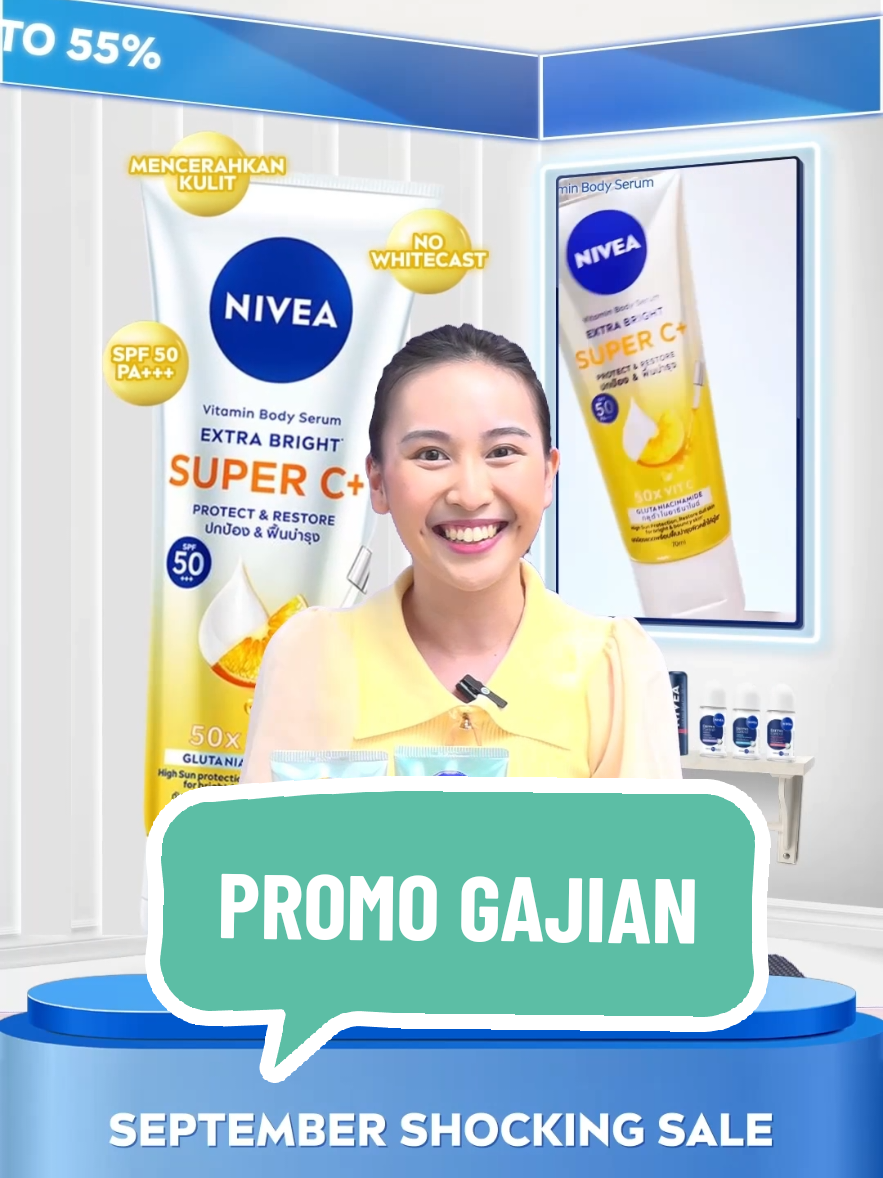 Promonya BEST!! Yang gajian, yang gajian, waktunya restock body care kamu! #NIVEAIndonesia #BodyserumNIVEA #niveaSuperCplus #niveaC&AHA #rekomendasibodyserum 