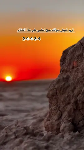 تريد تعيش حياتك صح امشي على هذا النظام2:4:4:3:4#