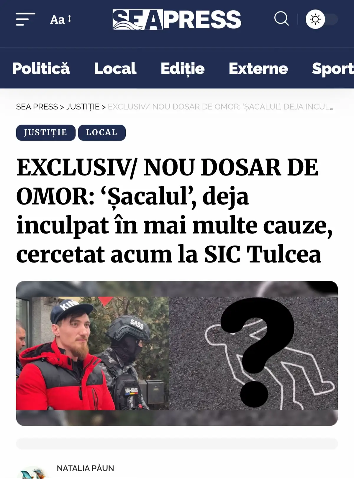 💥 Un nou dosar penal a fost deschis, la Tulcea, pe numele lui Neculai Mitrea, cunoscut drept „Șacalul”, deja inculpat în mai multe cauze penale. Potrivit surselor Seapress.ro apropiate anchetei, Neculai Mitrea este cercetat pentru un alt caz de omor. Dosar se află încă la SIC Tulcea. La data de 23 ianuarie 2025, a fost înregistrat dosarul penal cu numărul unic 12/215/P/2025, în care se efectuează cercetări față de Mitrea Neculai, cunoscut și sub porecla „Șacalul”, potrivit surselor Seapress.ro apropiate anchetei. Acesta este vizat sub aspectul săvârșirii infracțiunii de omor, faptă prevăzută și pedepsită de art. 188 din Codul penal. În prezent, dosarul se află pe rolul Inspectoratului de Poliție Județean Tulcea – Serviciul de Investigații Criminale. Șacalul este cunoscut pentru cele două crime comise pe Litoral în anul 2024. Mitrea și-a recunoscut crimele, însă nu și modul de săvârșire. #tulcea #neculaimitrea #sacalul #stiri #justitie 