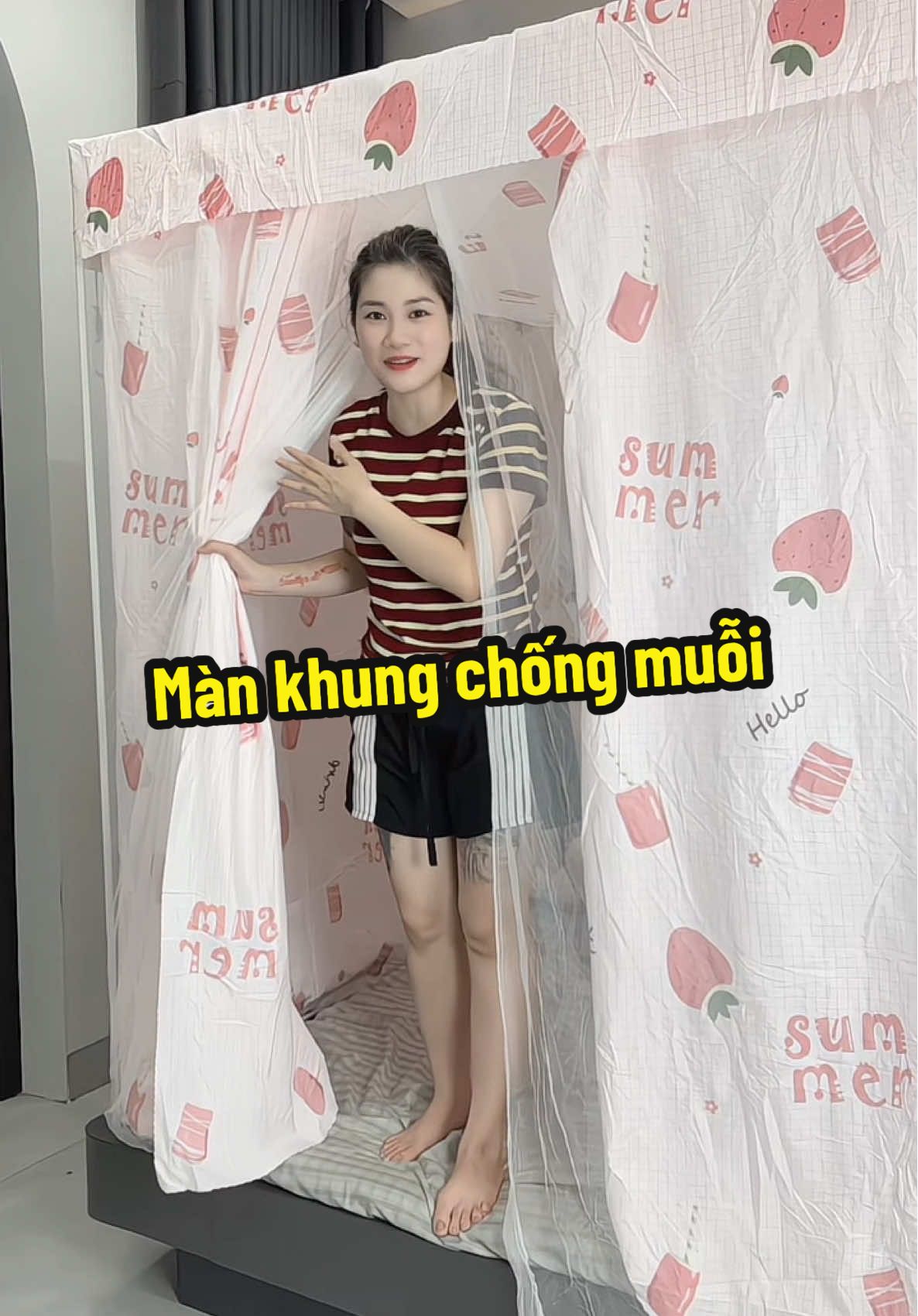 Màn khùng chống muỗi 2 lớp vừa đẹp lại tiện lợi #manchongmuoi #mankhungkhongkhoantuong #manrem 