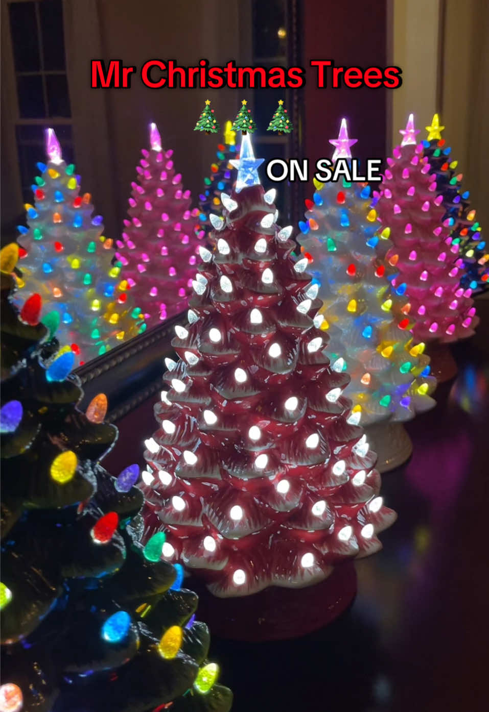 Beautiful, collectible ceramic Mr. Christmas trees from @QVC, Inc!  #christmastree #ceramictree #nostalgiacore #christmastrees #tiktokshopholidaydeals 