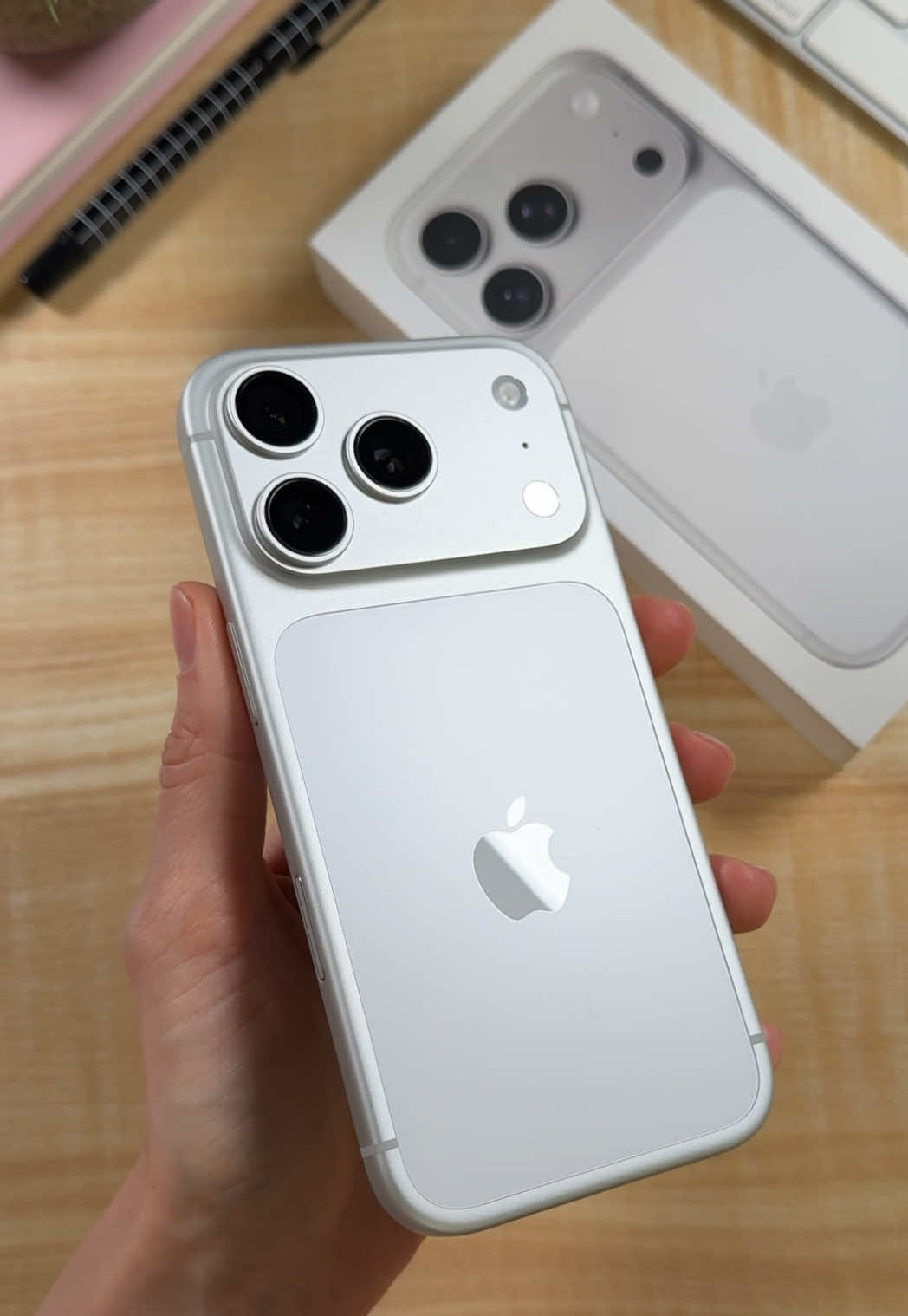 Unboxing the iPhone 17 Pro in Silver🤍 #iphone17pro #iphone17prosilver #iphone #Tech #apple  