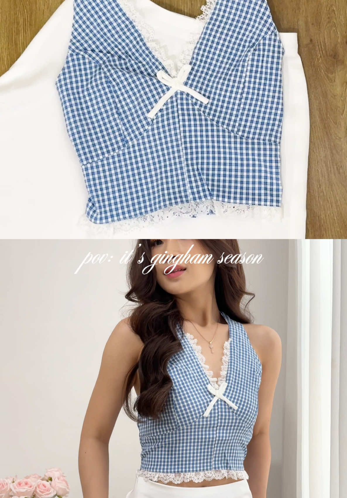summer gingham top ☀️🏹