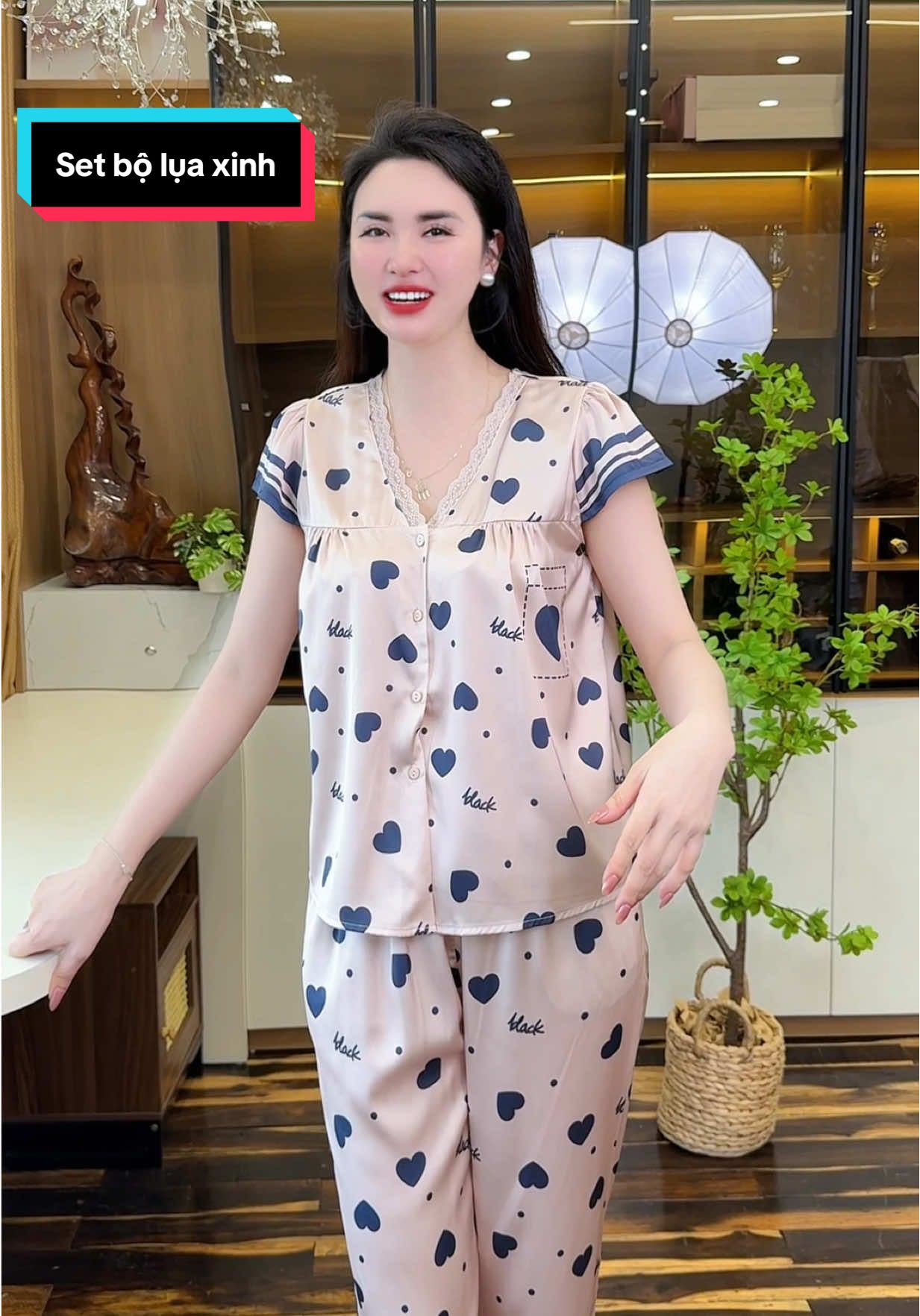 Bộ lụa latin cao cấp, quần dài nên mặc 4 mùa đều được #thudongxudaily #review #dobo #dobomacnha #setbo 
