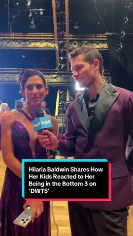 #HilariaBaldwin is moving through to next week with her partner #GlebSavchenko on #DancingwiththeStars — and as for landing in the bottom three? “Let’s not do that again,” she says. #DWTS #CelebrityParents 