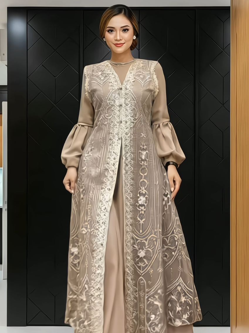 Dress gamis ceruty+outer brokat mewah kekinian terbaru #dress #gamis #pakaianwanita #belilokal #masukberandafyp 