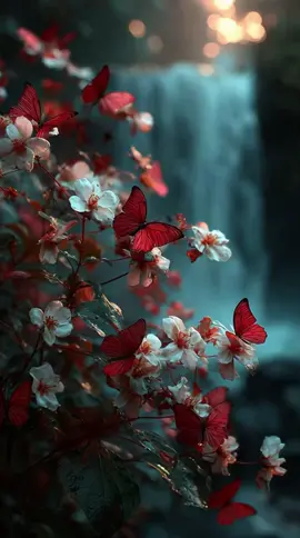 Red Wings, Misty Falls #Background #LiveWallpaper #Aesthetic #Nostalgia #freebieclip