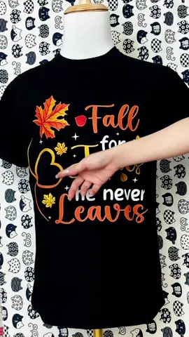 Fall For Jesus He Never Leaves Autumn Christian Women T-Shirt