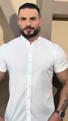 Camisa Social Gola Padre Masculina Slim Fit Manga Curta #camisa #social 