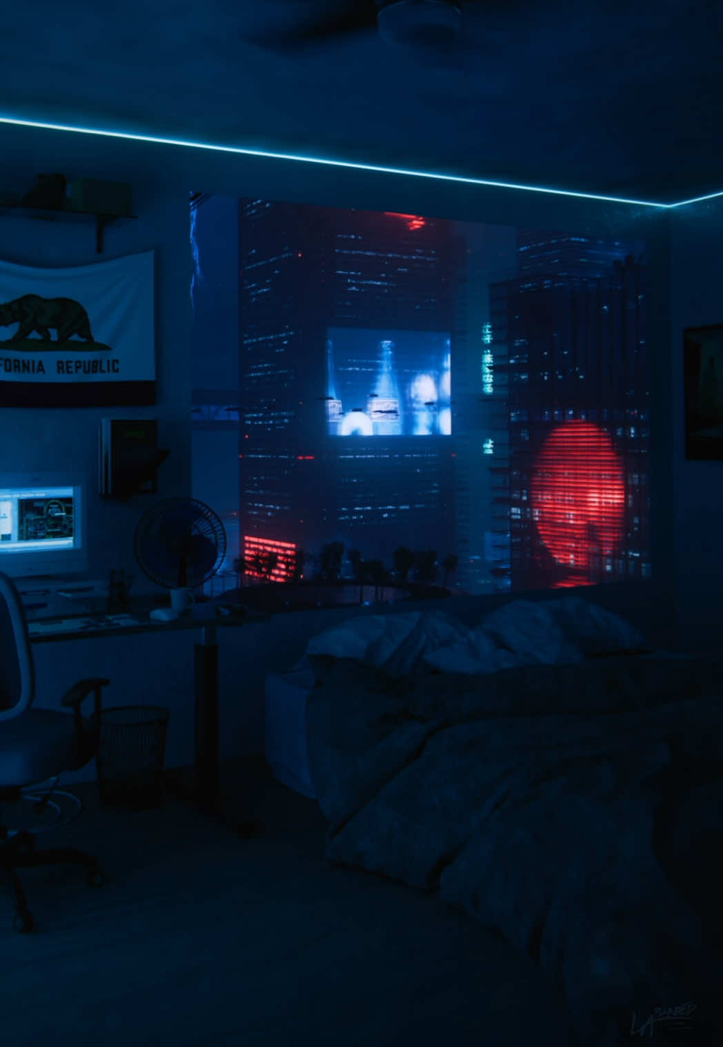 Reality check 📍Hovering Palms district, Los Arthenis . . . Rendered with @Drop & Render  . . #animation #animefyp #cyberpunk #blender3d #night                